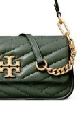 Tory Burch Kira Chevron Shoulder Bag - Sycamore/Rolled Gold - One Size