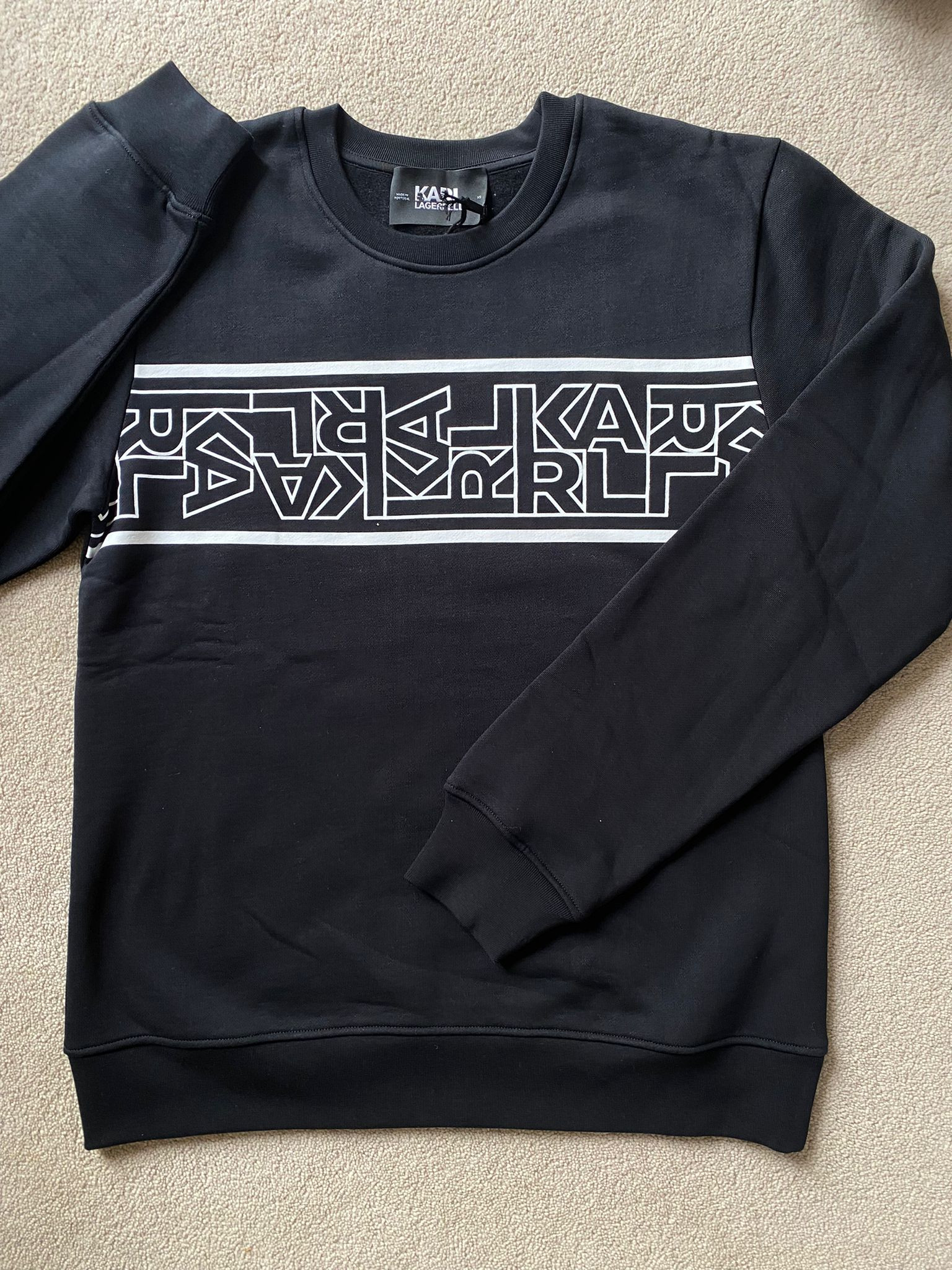 Karl Lagerfeld Sweatshirt - Black Logo / 22SM1802 - Size Xs