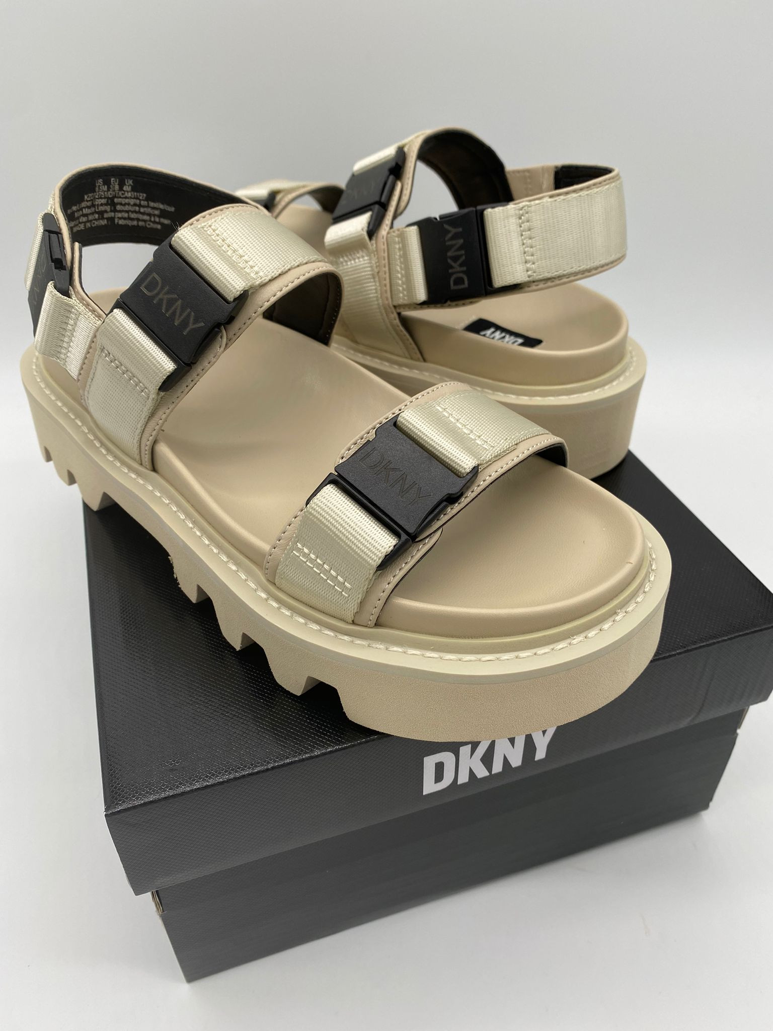 DKNY Buckle Sport Sandal - KZD12751/Dream Nappa/Stone - US 7/ UK 4.5/ EUR 37.5