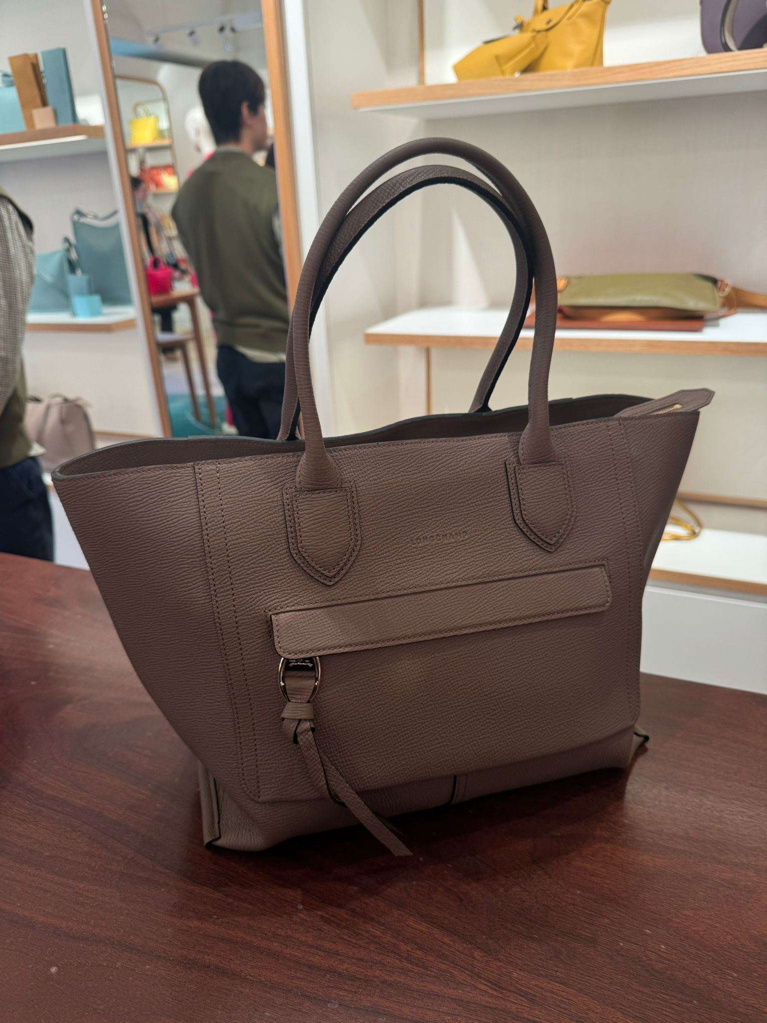 Longchamp Mailbox Handbag - Taupe - 10105HTA015 / Large