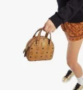 MCM Aren Half Moon Tote / Crossbody - Cognac / Brown - Mini