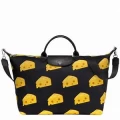 Longchamp Li Pliage Travel Bag - Black / Cheese - Large With Long Strap L1624403001