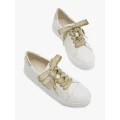 Kate Spade Fez Glitz Sneaker KA176 - Optic White/Pale Gold - US7/ EUR 37.5