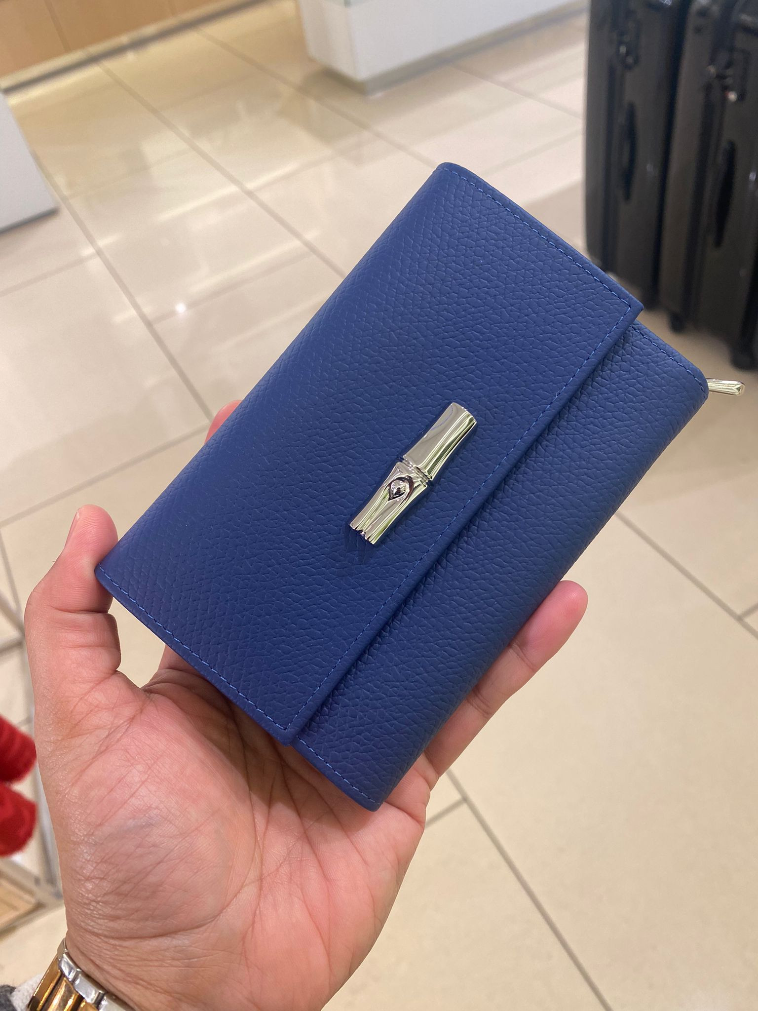 Longchamp Roseau Wallet - Blue - L3253HPN127