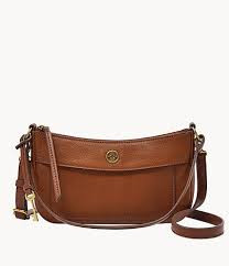 Fossil Skylar Baguette Crossbody - Medium Brown - One Size