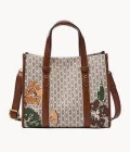 Fossil Kingston Satchel - Natural Floral - One Size