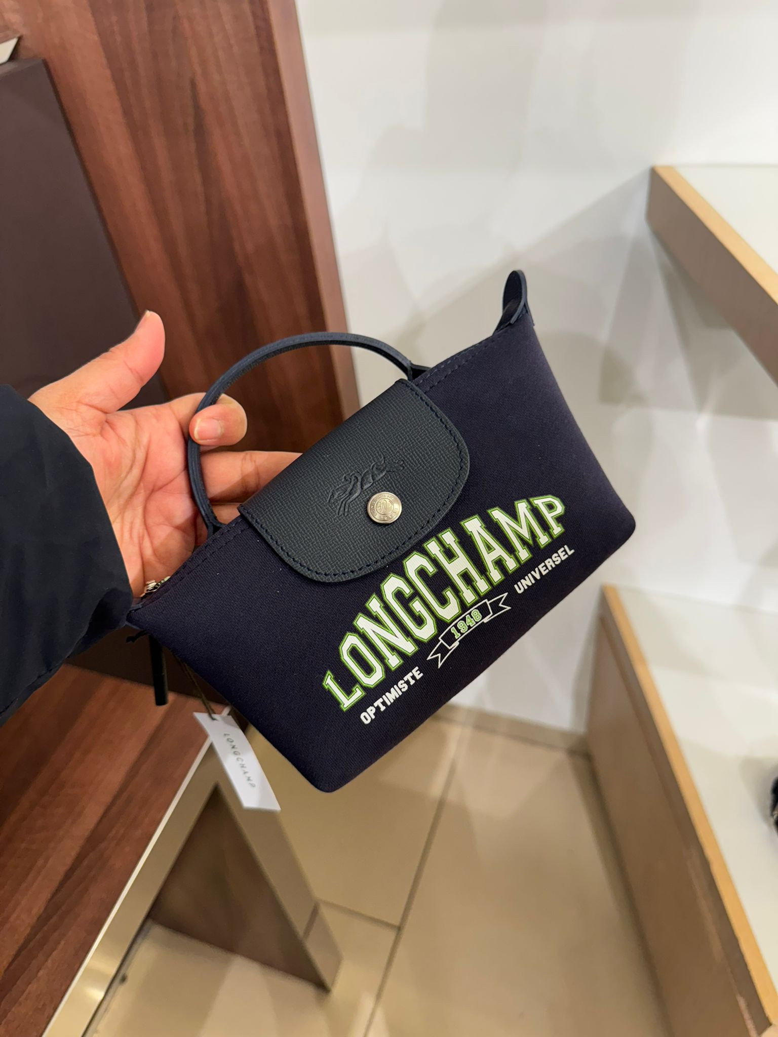 Longchamp Top Handle  Pouch - Navy - 34175HEA006 / 21 X 11 X 6 CM