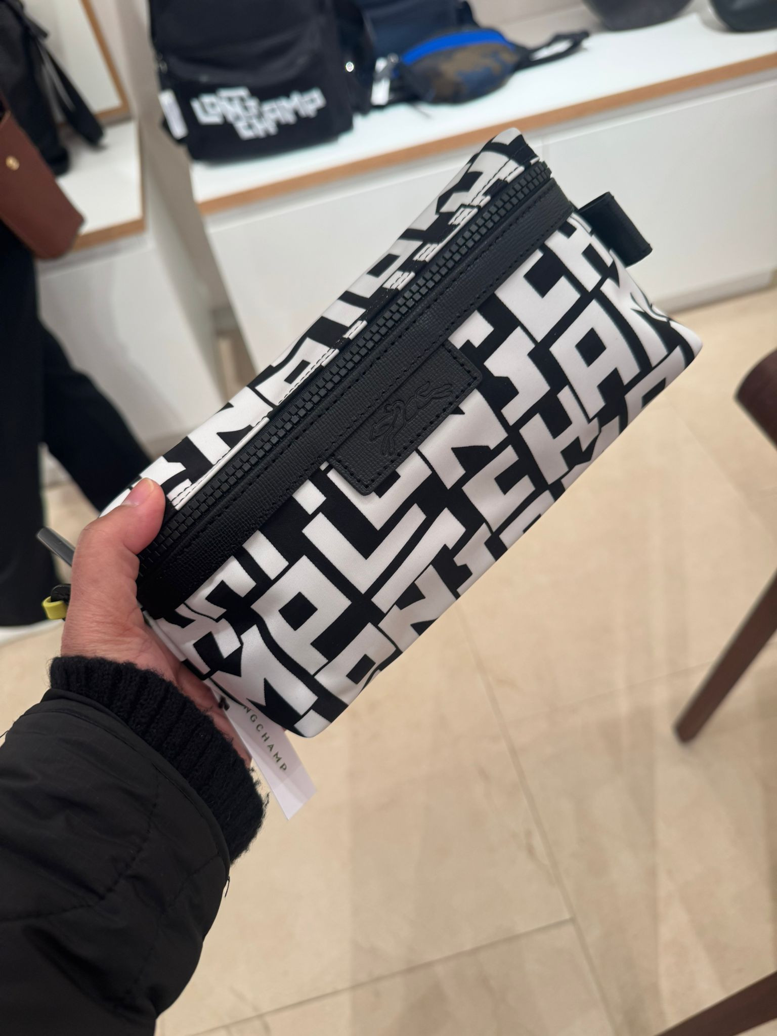 Longchamp LGP Pouch - Black/White - 34061412067