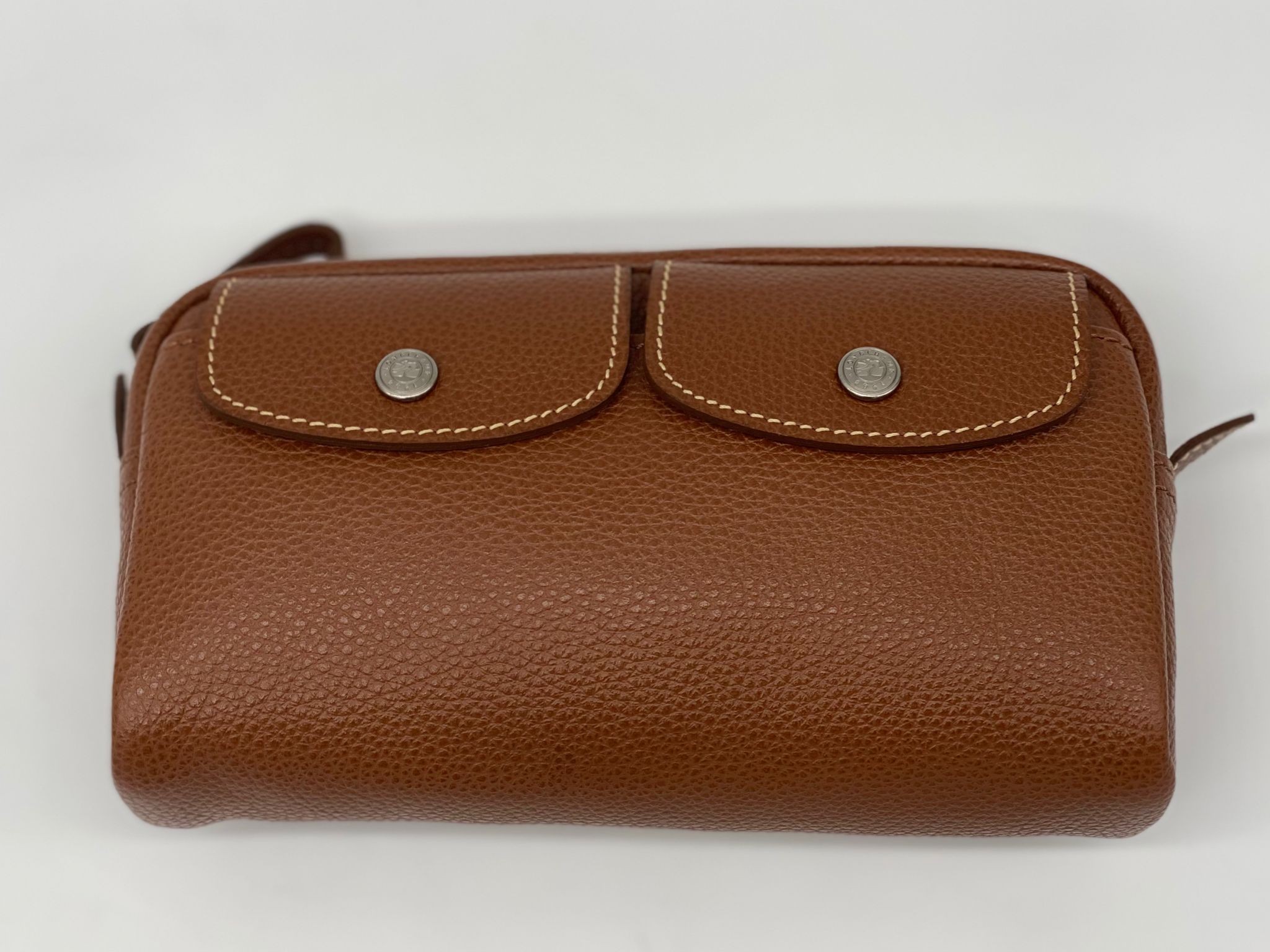 Preloved Longchamp Mini Pouch With Handle Women Handbag Lichen 