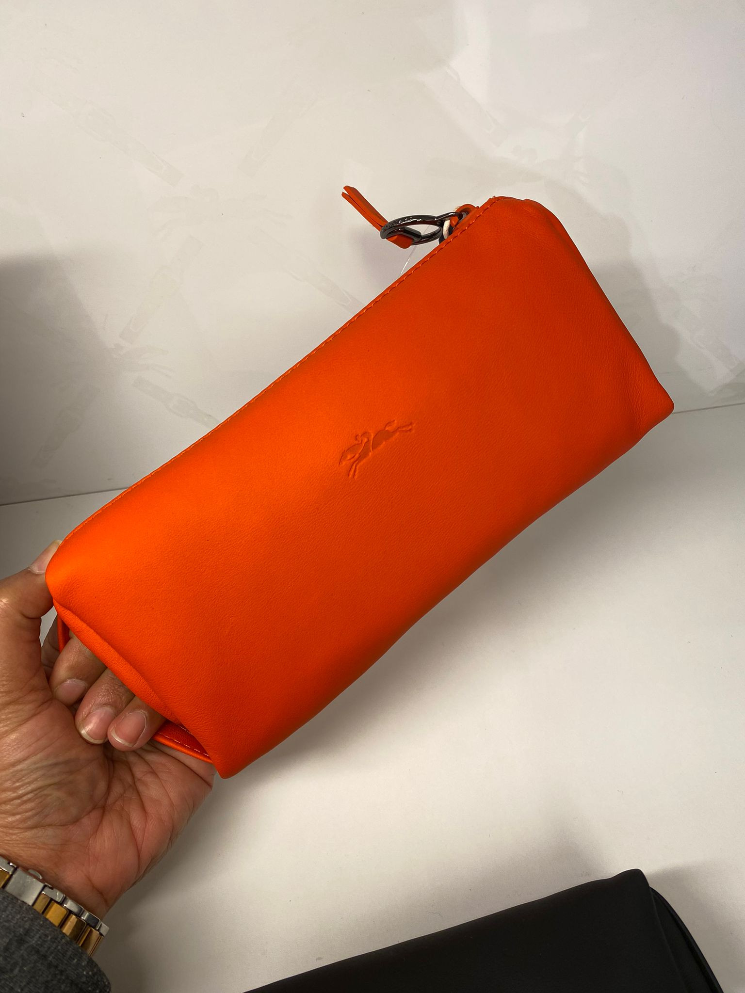 Longchamp Leather Pouch - Orange - 34164969217 (22x13x3cm)