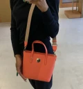 MCM Shopper Bag with long strap - Hot Coral - Mini