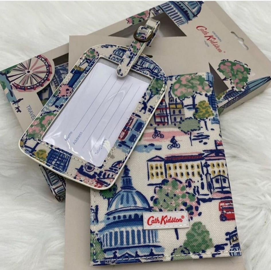 Cath Kidston Luggage Tag and Passport Holder Set - Dark Cream - 840484