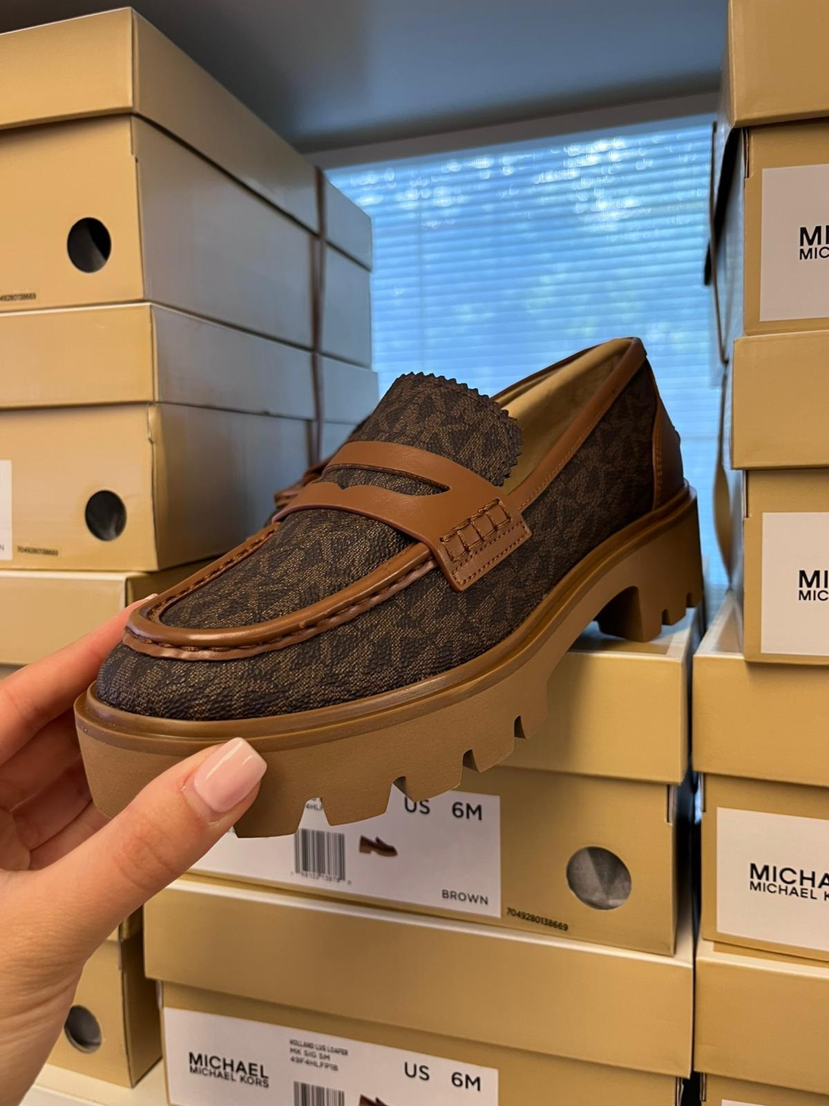 Michael Kors Holland Lug Loafer - 49F4HLFP1B / Brown - UK6 / US9