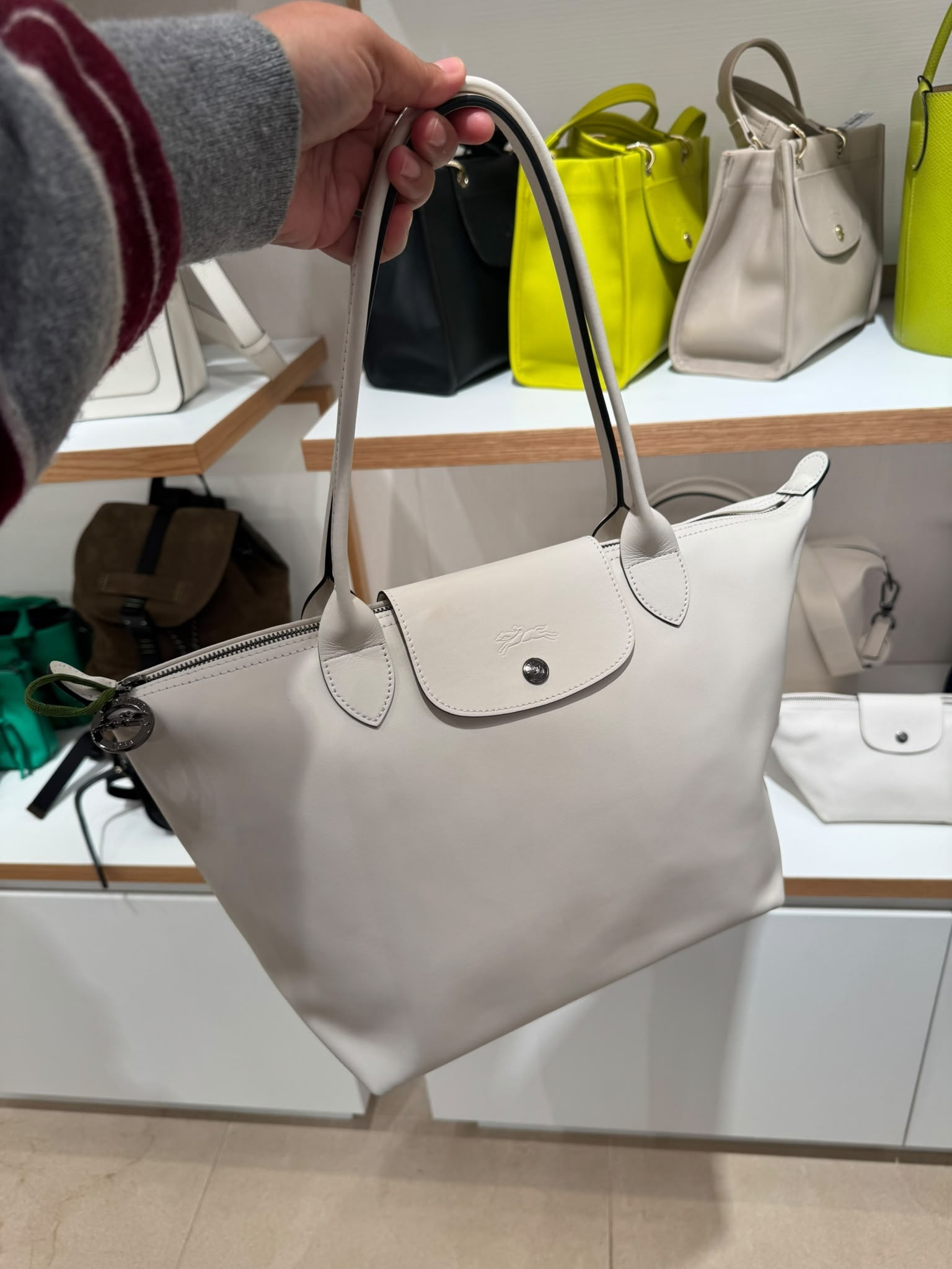 Longchamp Li Ciur Tote - Ecru / White - L2605987037