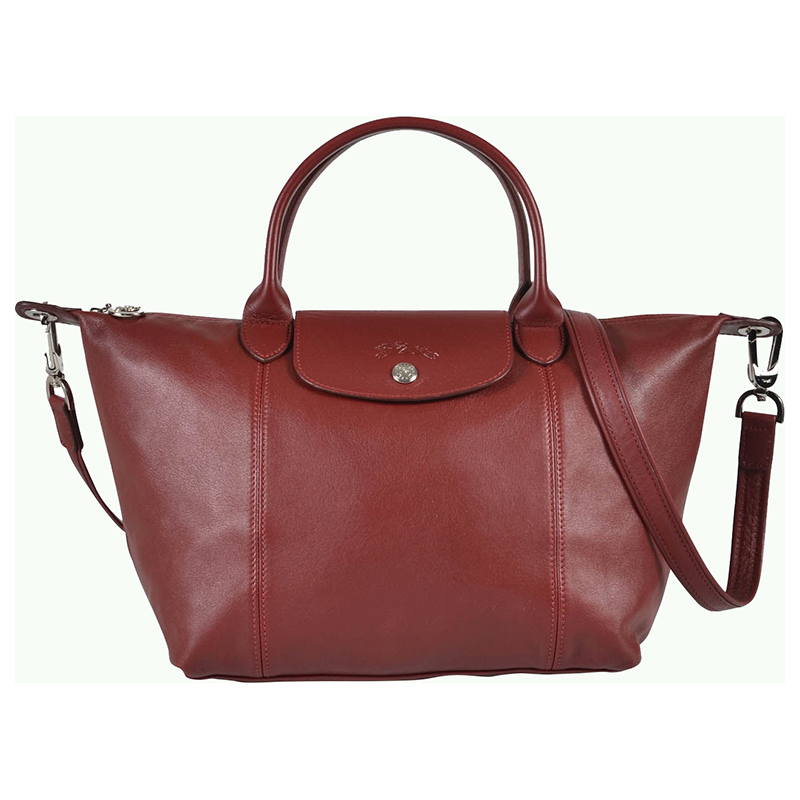 LONGCHAMP LI CIUR - ROUGE LAQUE - Medium with long strap