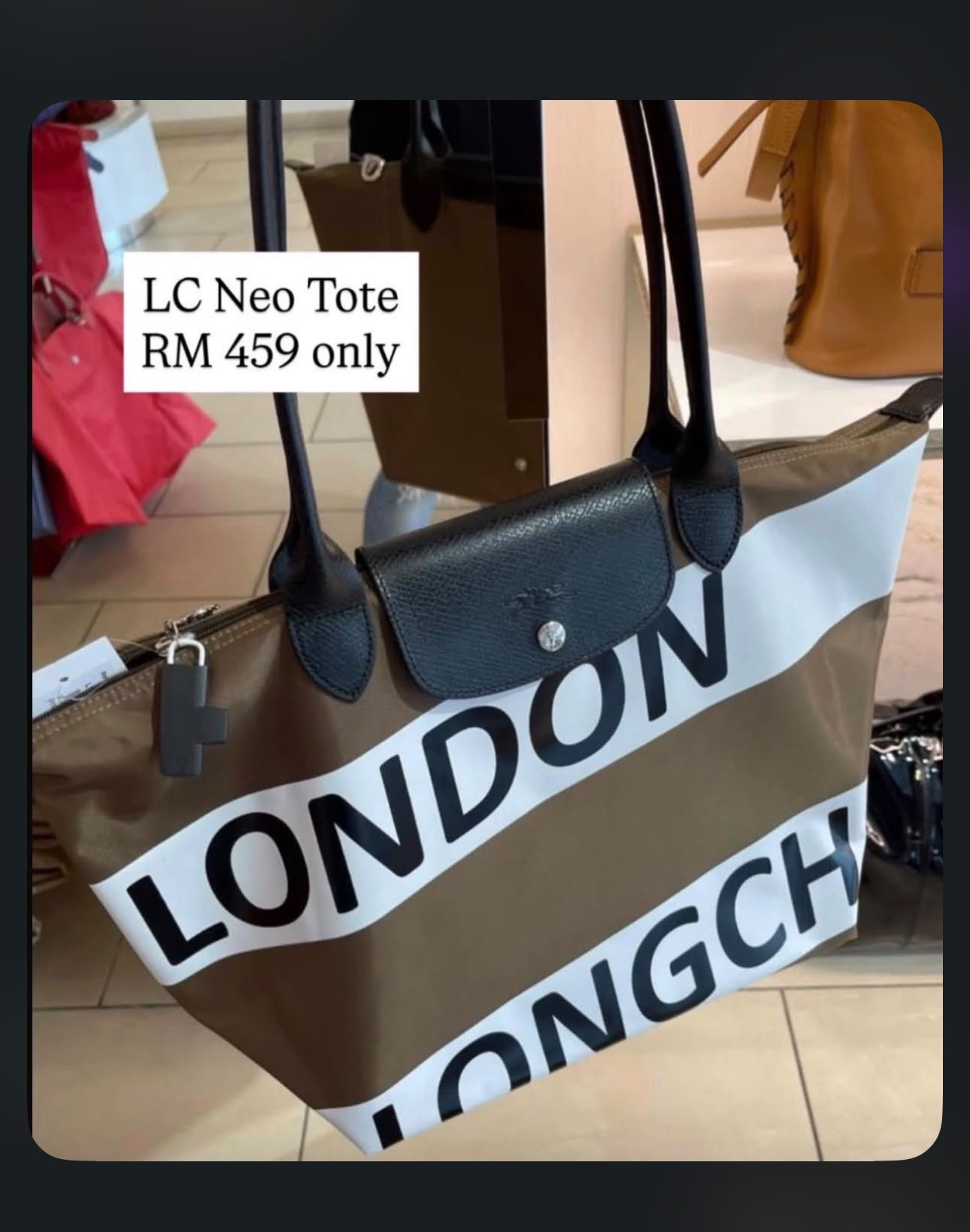 Longchamp Neo Tote - Brown Multi LONDON - Large