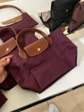 Longchamp Li Pliage Classic - Plum - Small Short Handle L1621089P09