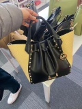 Michael Kors Phoebe Drawstring Grab Bag  - Black - 35S3G8PT90 / Large with long strap