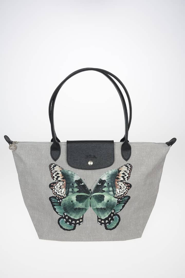 Longchamp Neo Fabric Tote L2605670D25 - Butterfly Print - Small Long Handle