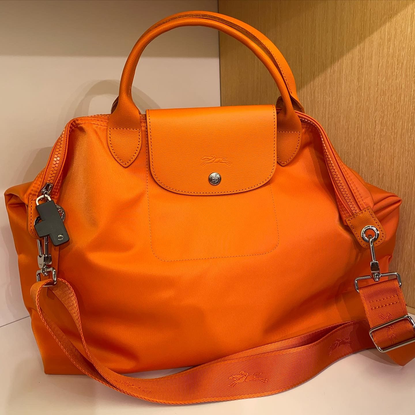 Longchamp orange bag hot sale