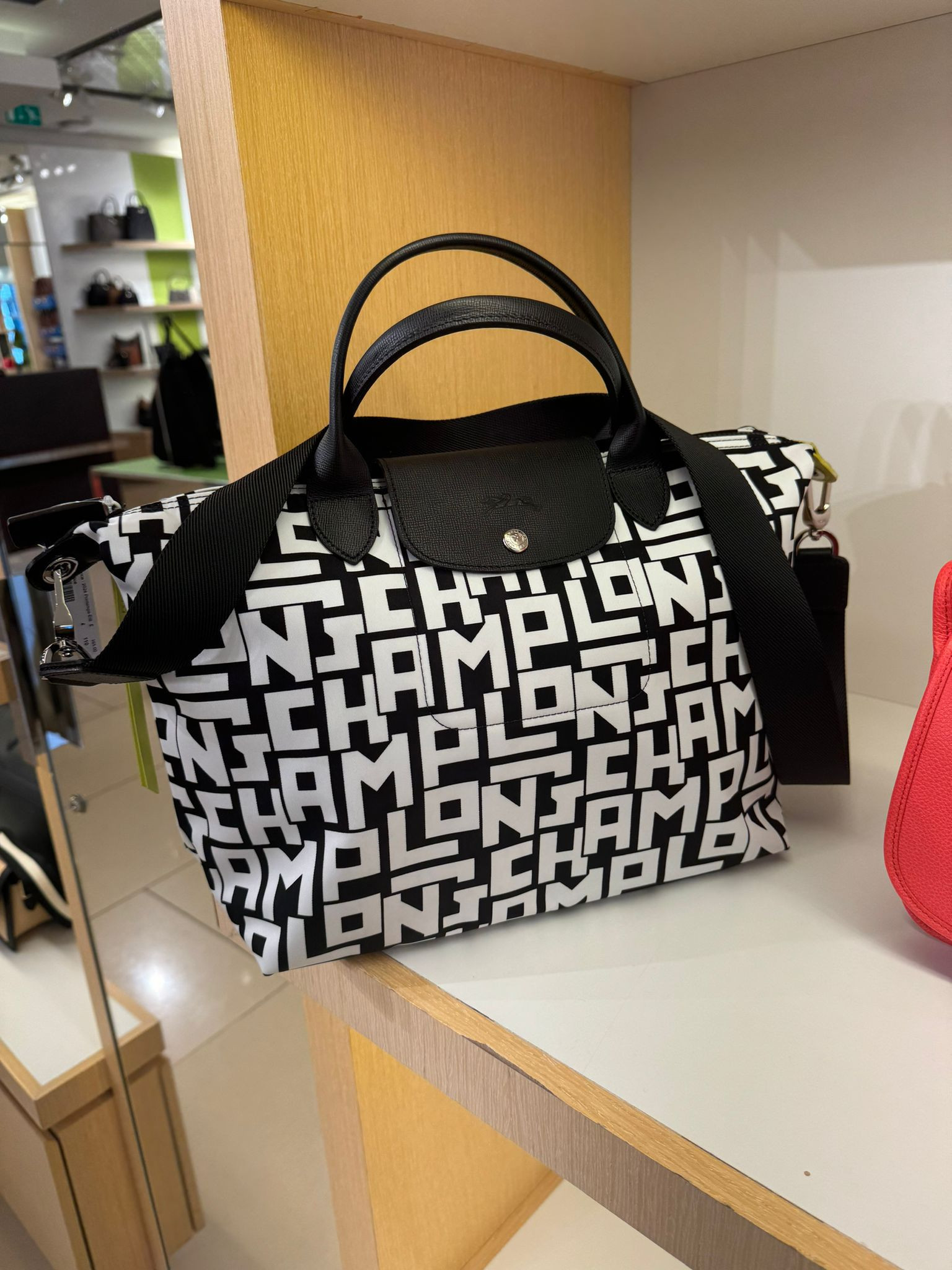 Longchamp LGP Neo - Black/White - L1512412067 / Small with long strap