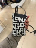 Longchamp Neo - Black/White - 34201412067 / Phone Crossbody / 18 x 13 x 3 cm