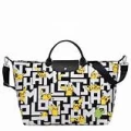 Longchamp Neo Pokemon Pikachu - Black / White - Travel Large With Long Strap L1624HUT067