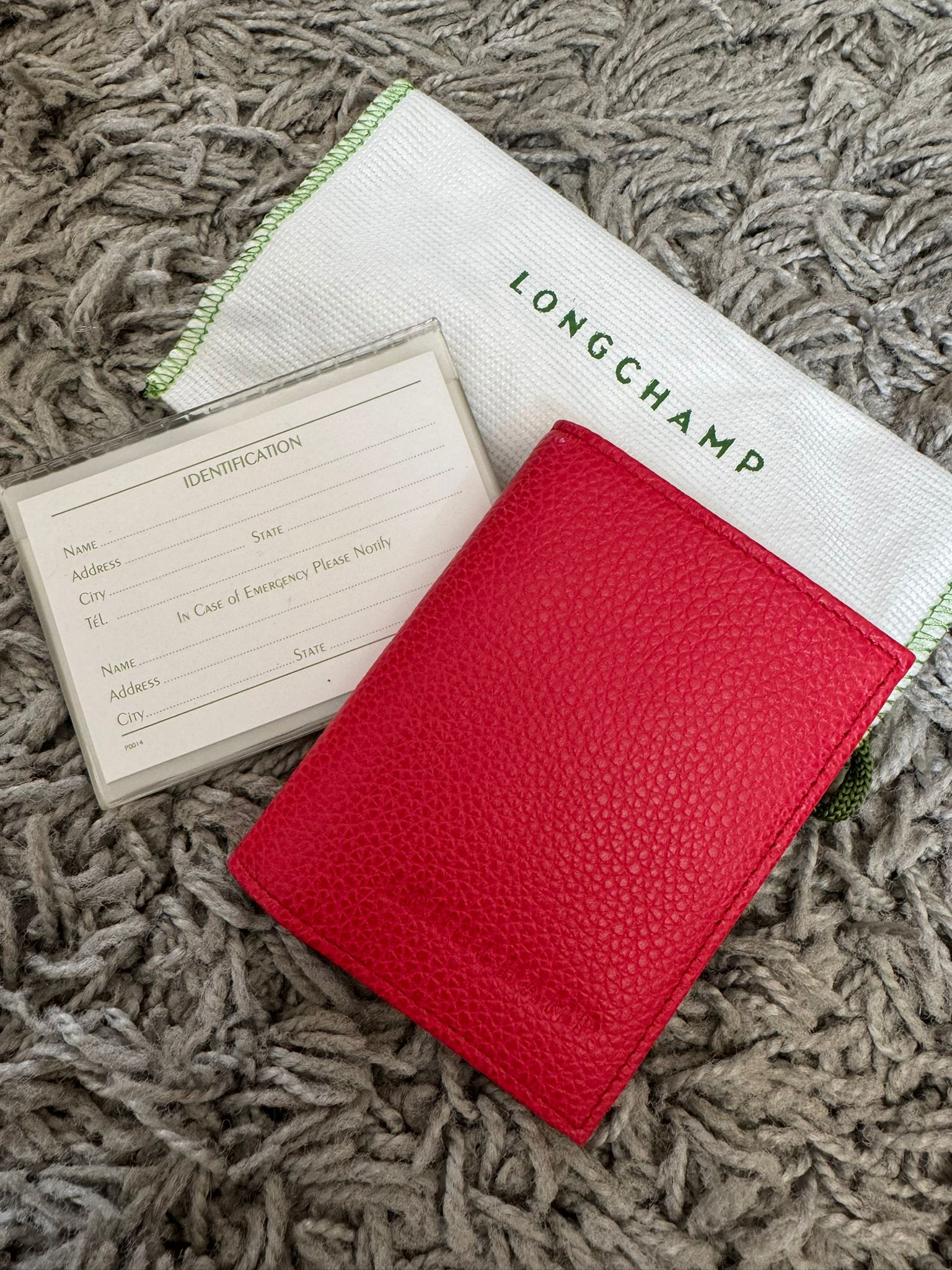 LONGCHAMP MEN WALLET BI FOLD - L3572021C39/ RED - ONE SIZE