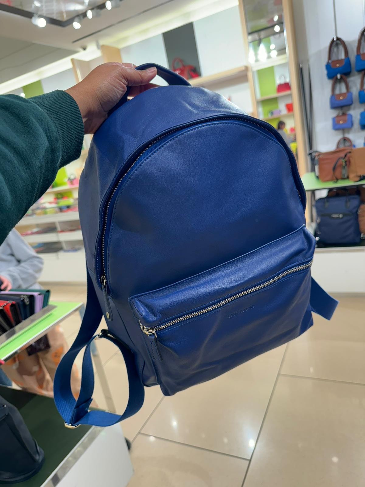 Longchamp navy backpack best sale