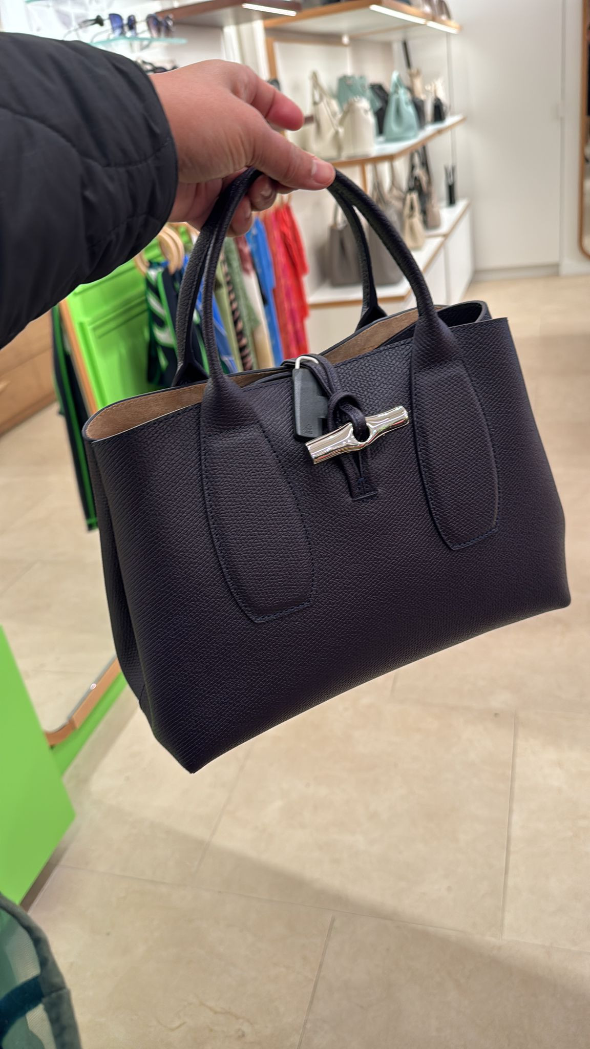 Longchamp Roseau with long strap - Bilberry - 10058HPN645