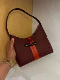 Longchamp Roseau Hobo - Burgundy/Orange - 10152HBHJ59 / Small