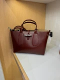 Longchamp Roseau Top Handle With Long Strap - Mahogany - 10058HSC204 / 30 x 22 x 13 cm