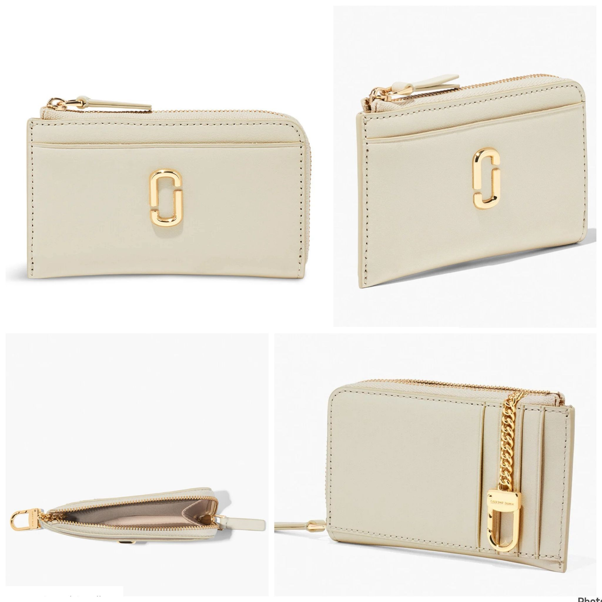 Marc Jacobs The Top Zip Multi Wallet - Cloud White - 13 x 8 x 1.5 cm