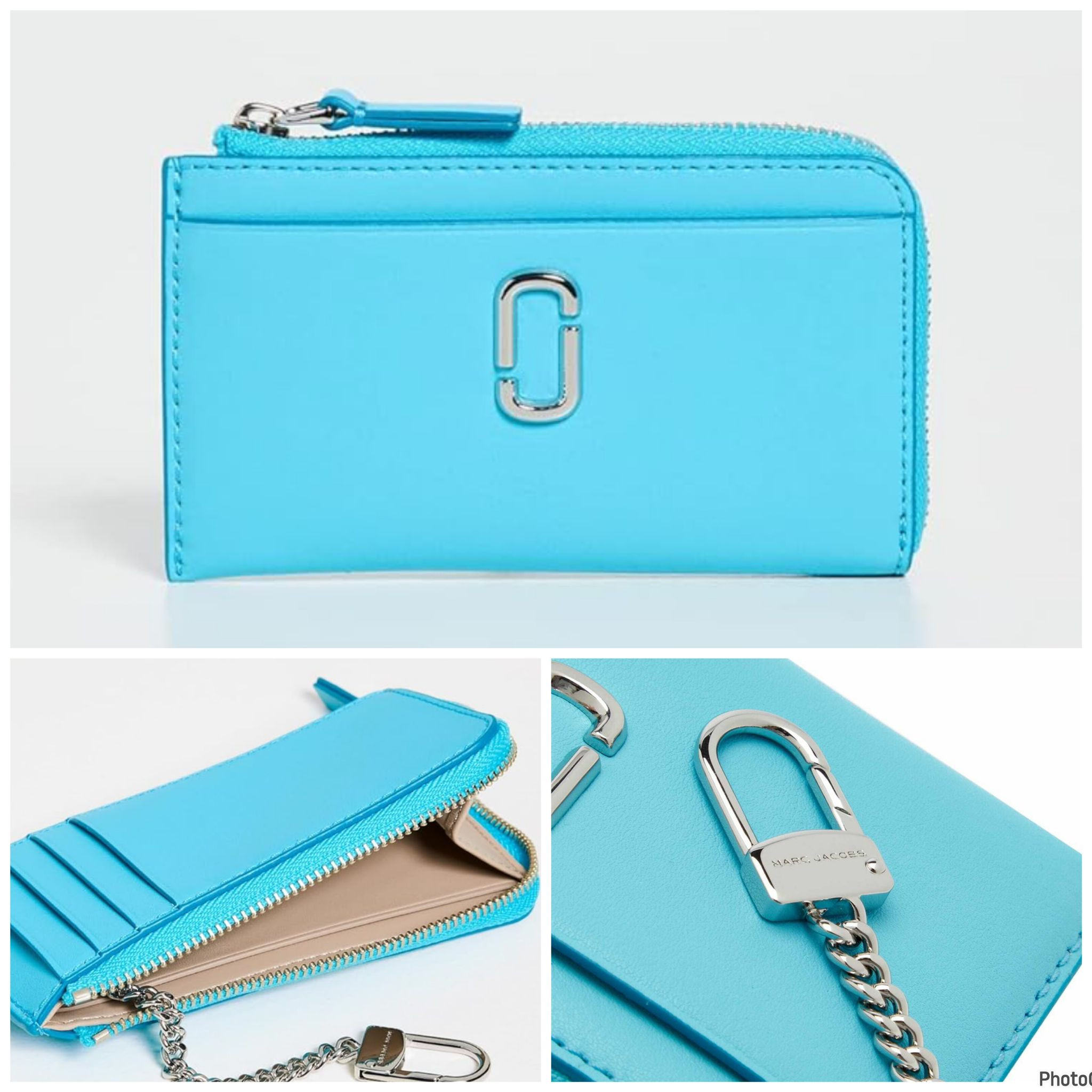 Marc Jacobs The Top Zip Multi Card Holder - Pool - 13 x 8 cm