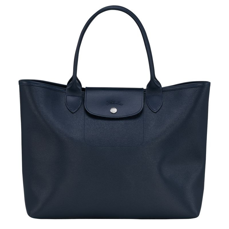 Longchamp City Tote - 10182HYQ556 / Navy - H29cm x W44cm x D12cm