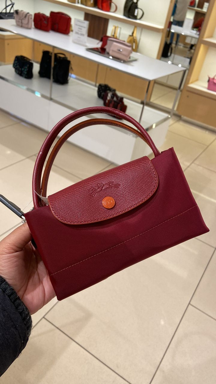 Longchamp Li Pliage Club - Garnet red - Small Short Handle L1621619209