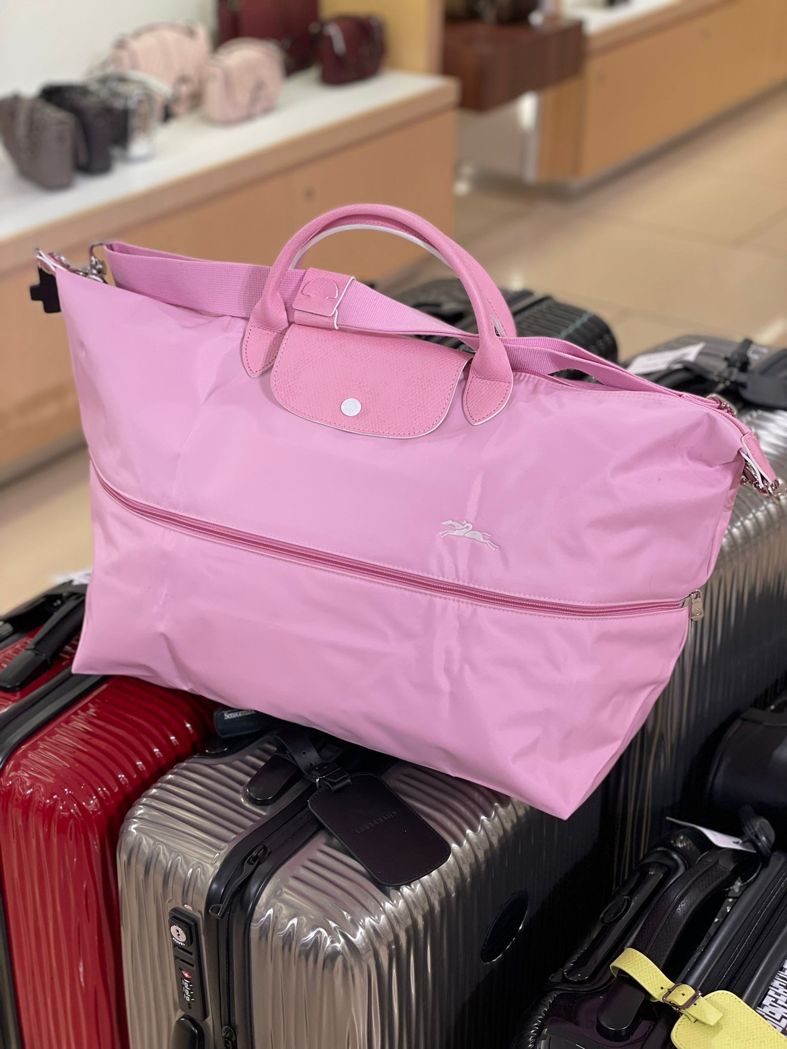 Glad Reception Anyways AzuraMart - Longchamp Li Pliage Club - Pink - Travel Bag Expendable  L1911619P36