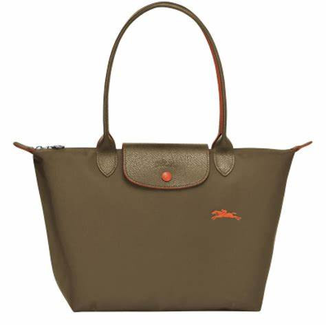 AzuraMart Longchamp Li Pliage Club Khaki L2605619A23 Small Long Handle