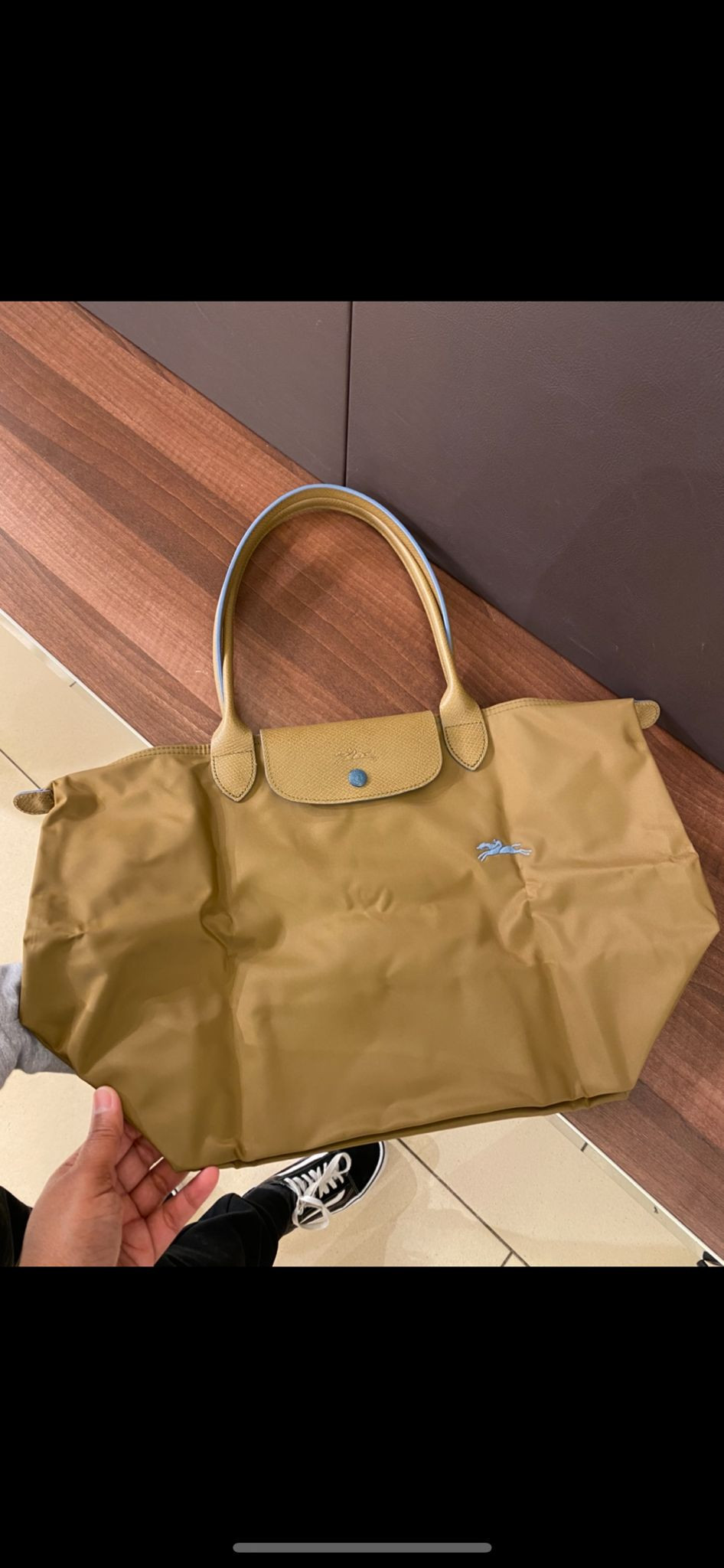 Longchamp Li Pliage Club L1899619P41 - Khaki - Large Long Handle