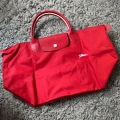 Longchamp Li Pliage Club - Vermilion - Medium Short Handle