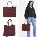 LONGCHAMP CITY TOTE - PLUM - 10182HYQ261 / MEDIUM LONG HANDLE