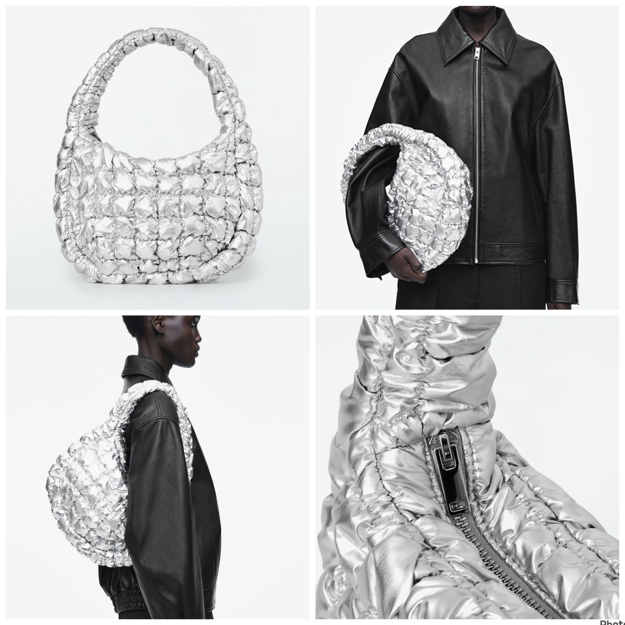 COS Quilted Bag - Silver - Mini