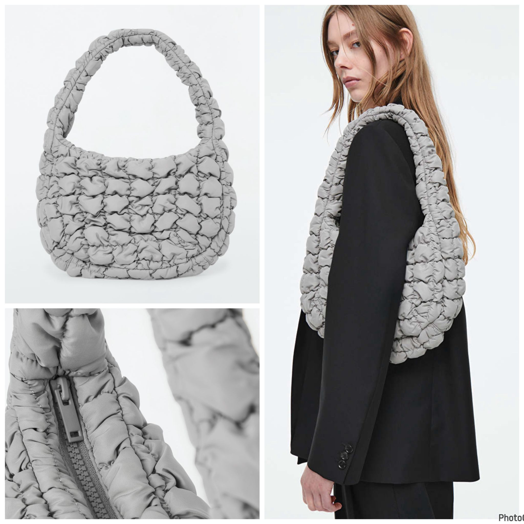 COS Quilted Bag - Grey - Mini