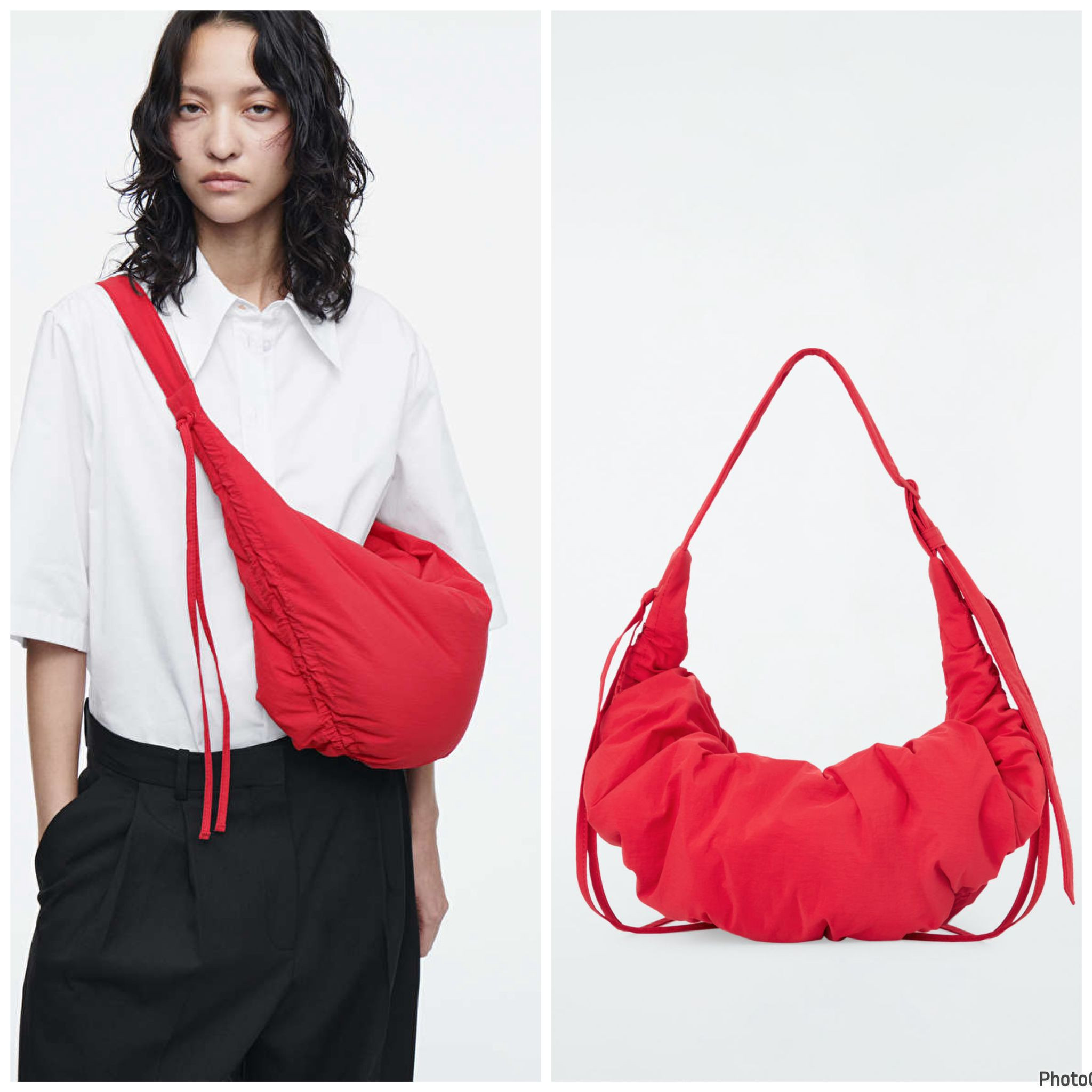 COS Quilted Crossbody Bag - Red - Ripple