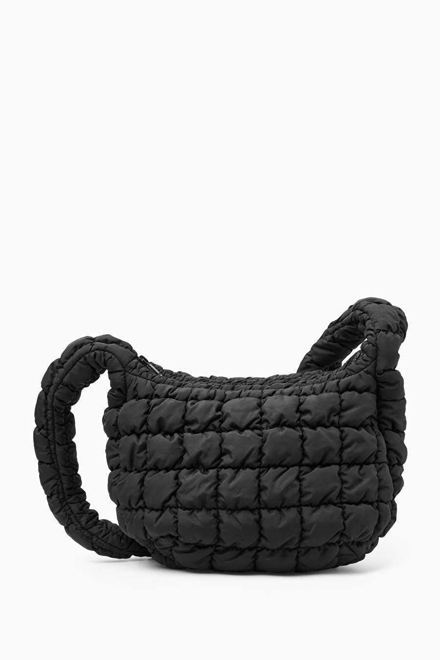 COS Quilted Messenger Bag - Black - 34 x 30 cm