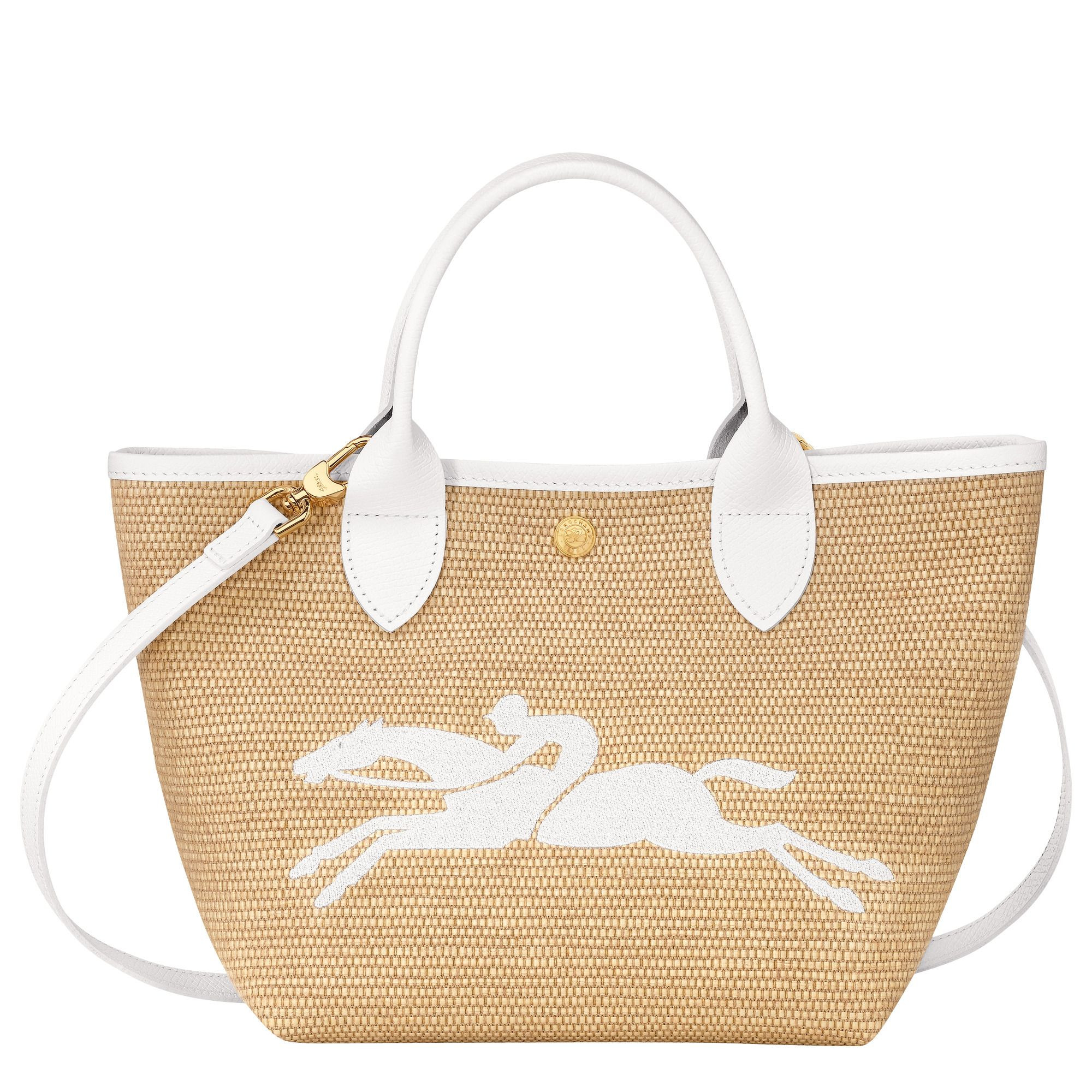 Longchamp Le Panier Pliage Basket - 10144HZB007 / White - Small With Long Strap