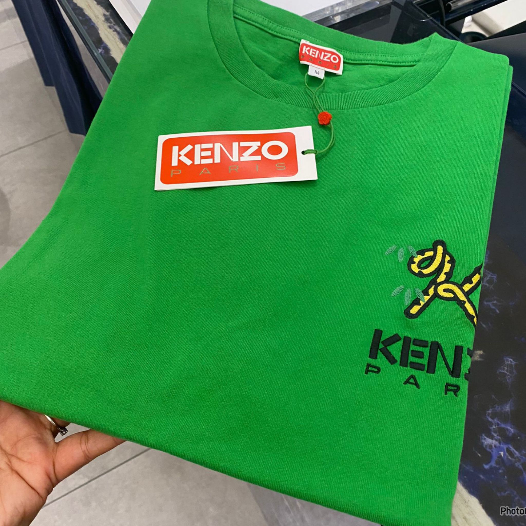 KENZO Crest Logo T-shirt Men - FC65TS4A54SY.57 / Grass Green - Size L