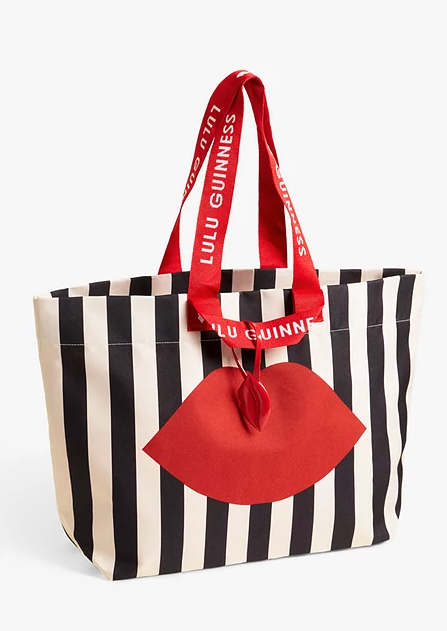 LULU GUINNESS STRIPE TOTE BAG
