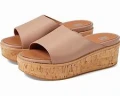 Fitflop Eloise Cork Wrap Leather Wedge Slide - Beige - UK 6