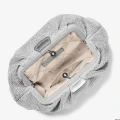 Michael Kors Nola Crystal Embellished Metallic Crossbody Bag - 35F4S7NC1S / Silver - 25 x 15 x 5 cm